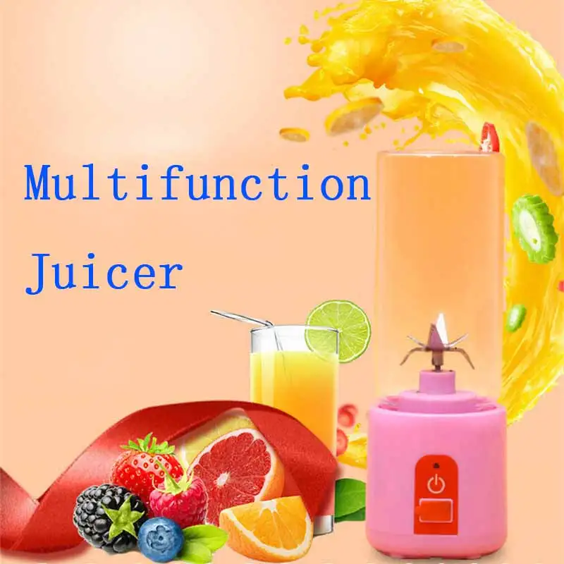 

Food Cut Mixer 400ml portable juice blender USB juicer cup multi-function fruit mixer six blade mixer mini version