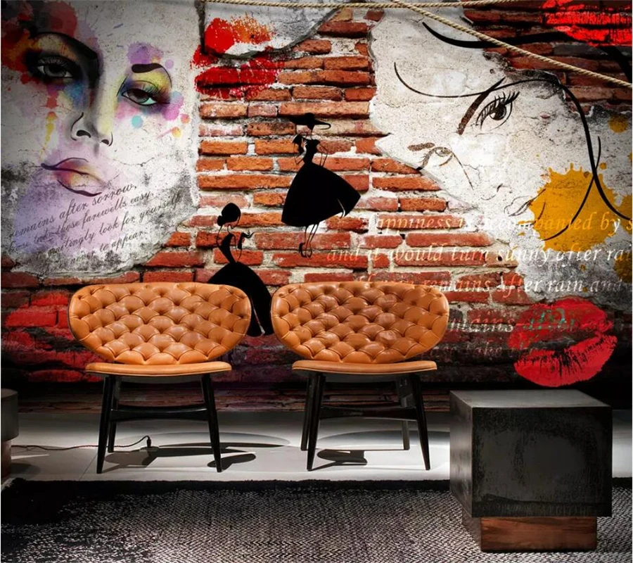 

wellyu Custom wallpaper 3d photo murals retro nostalgic European and American style trend girl tooling TV background wall paper