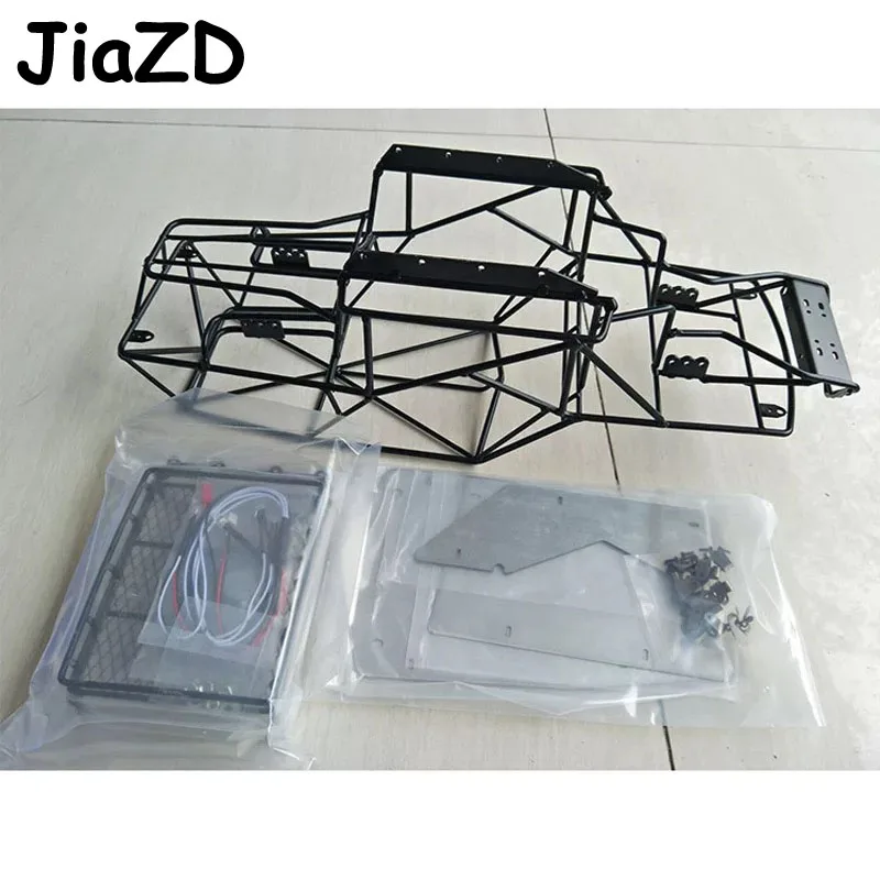 Alloy Metal Roll Cage Chassis Frame Body With roof Rack Metal Sheets for 1/10 Axial Wraith RC Car Rock DIY Crawler Racer Parts