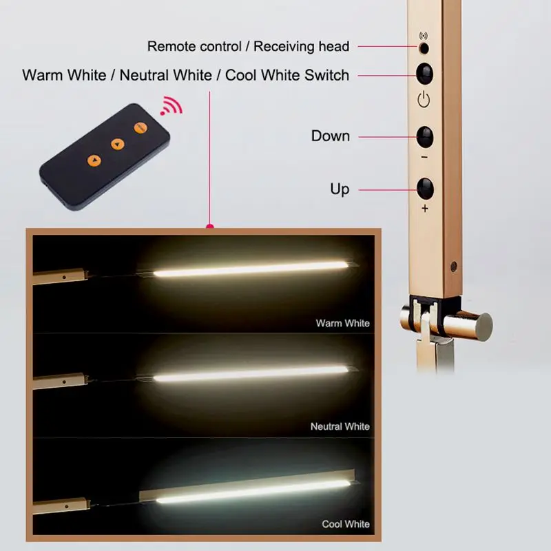 Long Arm Desk Lamp Clip Office Led Desk Lamp Eye-protected Long Life Book Lamp For Bedroom Led Light 3-Level Brightness&Color