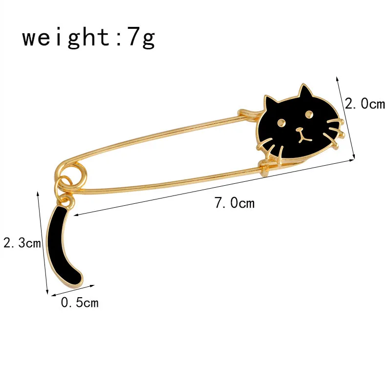 Black White Cat Pusheen Pins Cartoon Animal Kitten Brooch For Women Kids Jacket T-Shirt Bag Pin Badge Cute Jewelry Accessories