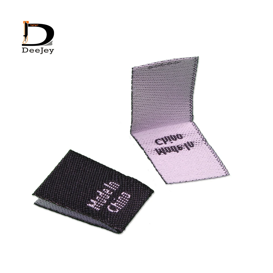 woven clothing tags made in china country origin black label tag 15x20mm center folded labels 150pcs lot