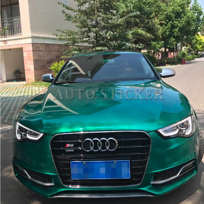 

Luxury Ultra Glossy Metal Emerald Green Gloss Metallic Vinyl wrap For Car Wrap Styling With Air Bubble Free 1.52*20M/Roll 5x65ft