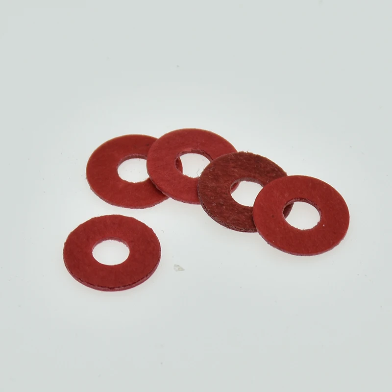 100/50Pcs M2 M2.5 M3 M4 M5 M6 M8 M10 Steel Flat Pad Insulation Washers Red Paper Meson Gasket Spacer Insulating Spacers