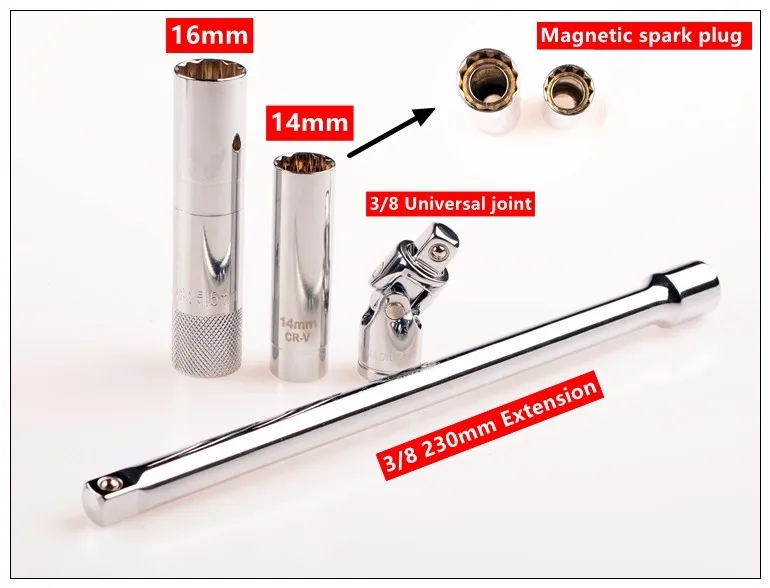 Mxita 5 Pcs Magnetic spark plug torque wrench Set Car repair tool 3/8 5-60NM Spanner Ratchet Wrench hand tool set