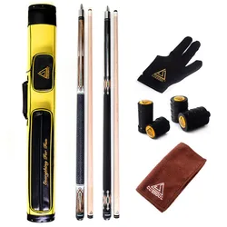 CUESOUL Combo Set of House Bar Pool Cue Sticks - 2 Cue Sticks Packed in 2x2 Hard Pool Cue Case