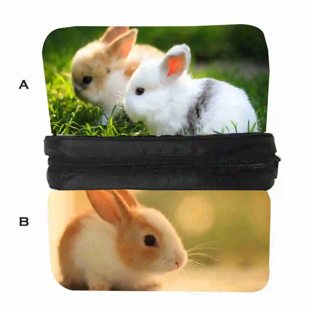 Rabbit Custom Printing Anime Animal Cosmetic Cases Galaxy Space  Stationery Organizer Storage Bag Case Pencil Holder Bags