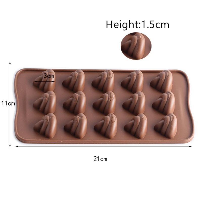 Aomily Cute Smiely Poop Shaped Silicone Soap Candy Fondant Chocolate Kitchen Mould Silicone Chocolate Cookies Cake Funny Mold