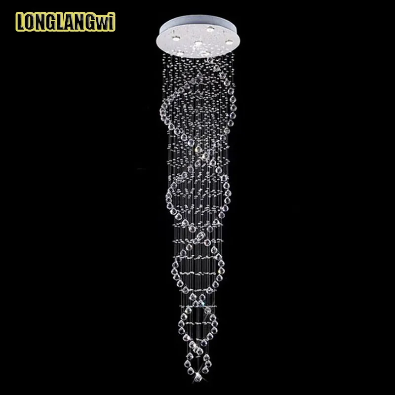 

LED K9 Modern Crystal Chandeliers Light Fixture Crystal Luster Double Helix Chandeliers lighting