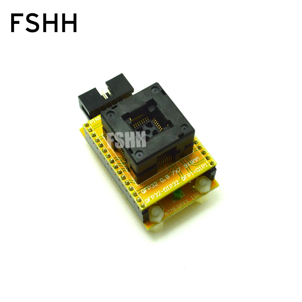 Open LQFP32 TQFP32 QFP32 test socket for AVR ISP test mega8 mega48 mega88 Programmer adapter Apply to CH2015 Programmer