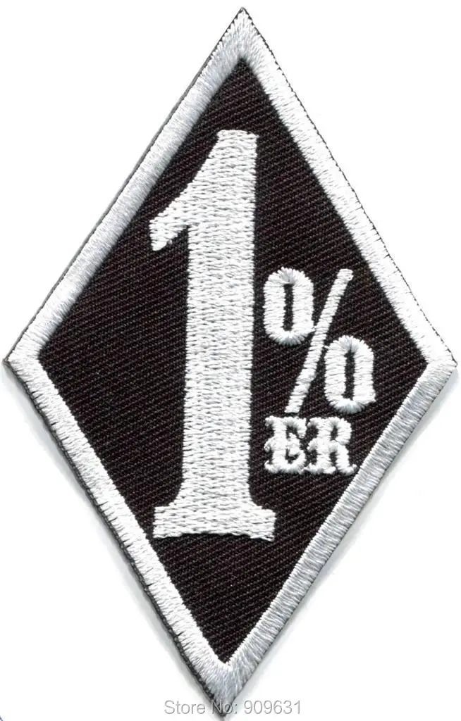 

One Percenter 1%er biker outlaw motorcycle gang applique iron-on patch Sm