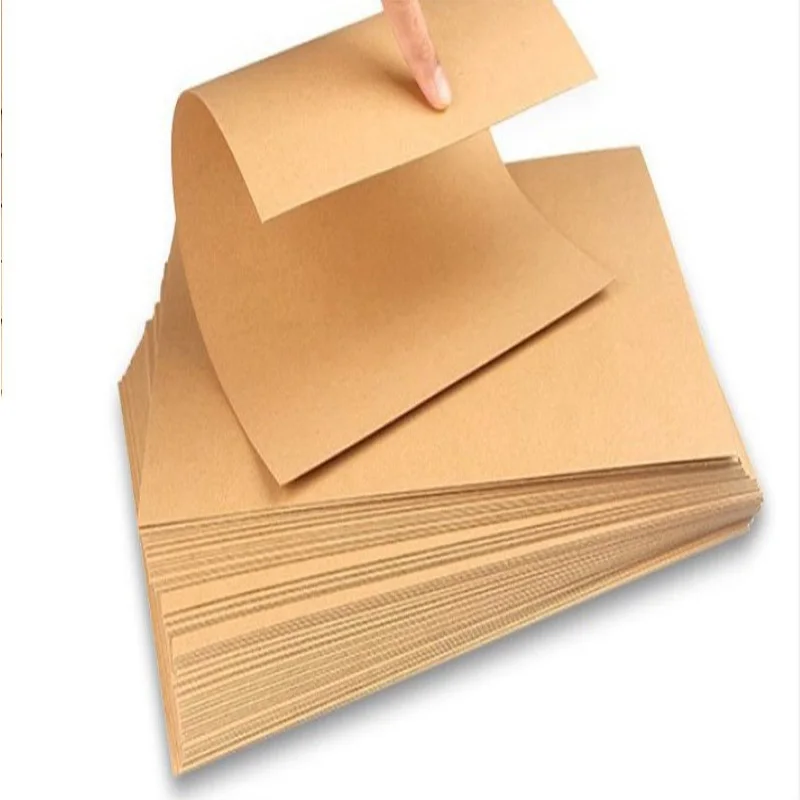 10 Pcs High Quality A4 Brown Raw Wood Pulp Kraft Paper DIY Cover Handmade Origami Cardboard Printing Gifts Packaging Decor Paper