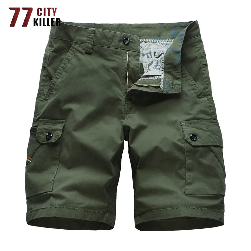 77City Killer Cargo Shorts Men 2020 Summer Military Multi-pocket Short Pants Combat Outwear Solid Fit Tactical Men Shorts 28-38