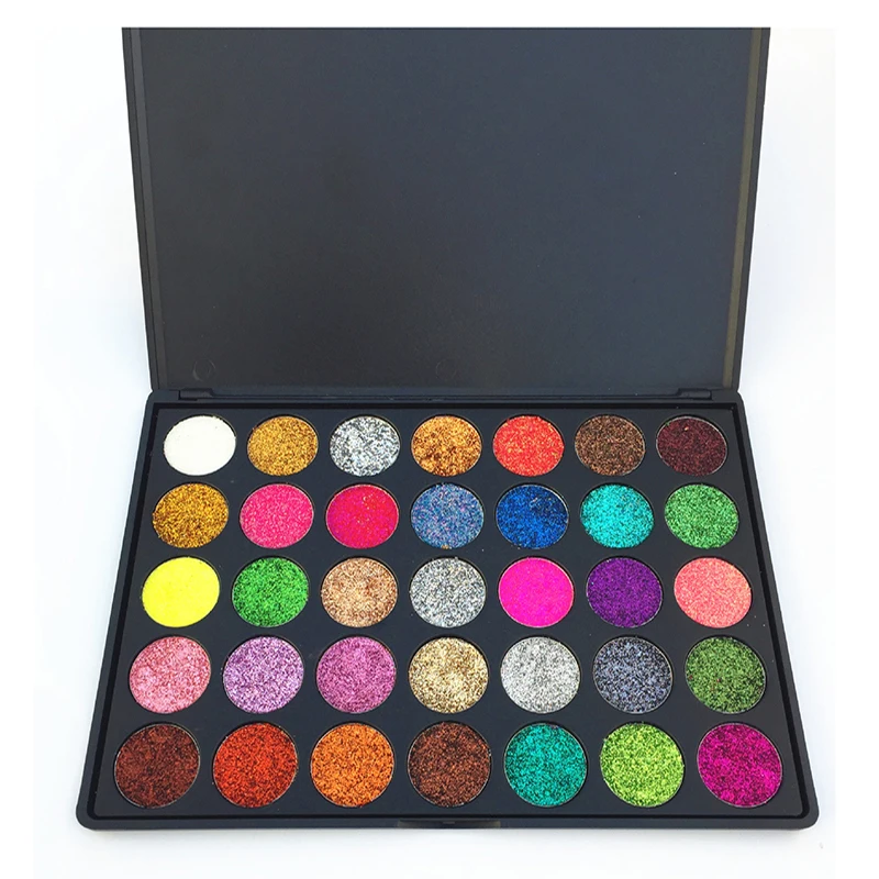 35 Color Glitter Metallic Eyeshadow Make-up Palette Shimmer Diamond Pressed Eyes Shadows Powder Cosmetics Shine Glitter Palette