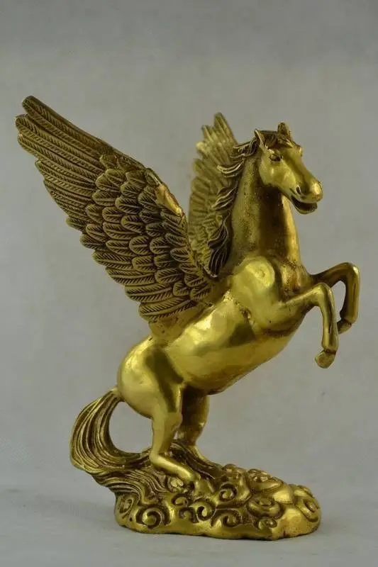 

Wonderful Collectibles Old Decorated Handwork Brass Pegasus Statue sculpture