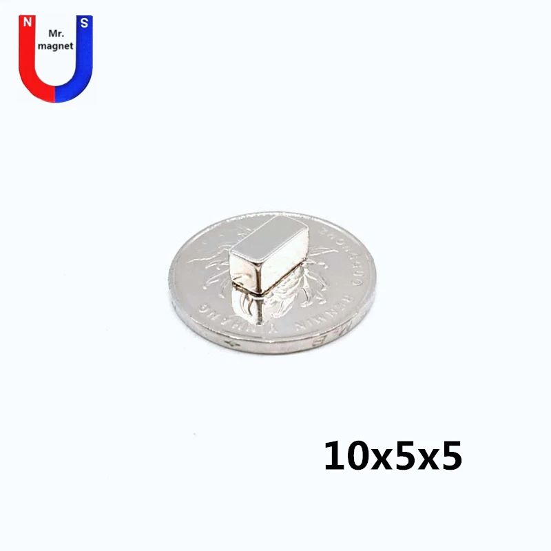 

500pcs/lot F 10x5x5 mm N35 Strong Square NdFeB Rare Earth Magnet 10*5*5 mm Neodymium Magnets 10mm x 5mm x 5mm