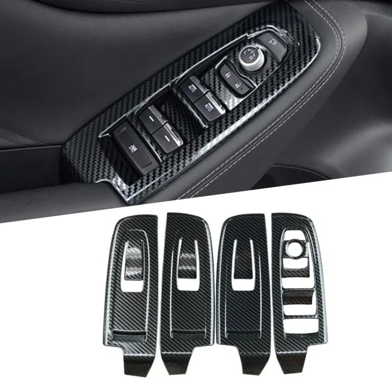 

For Subaru Forester SK 2018 2019 Interior Accessories Door Armrest Window Switch Button Cover Trim Sticker Carbon Fiber Style