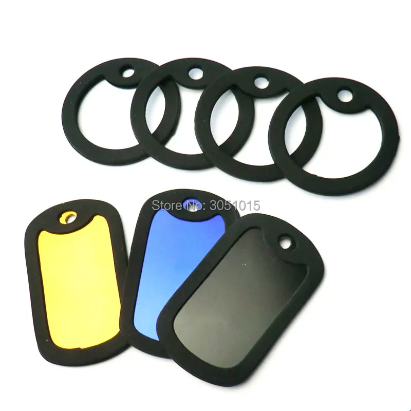 Großhandel 100 Stück Schwarze Personalisierte Männer-Anhänger-Accessoires Hundemarke für Männer Gummi Runde Schmuckanhänger – Detail 4