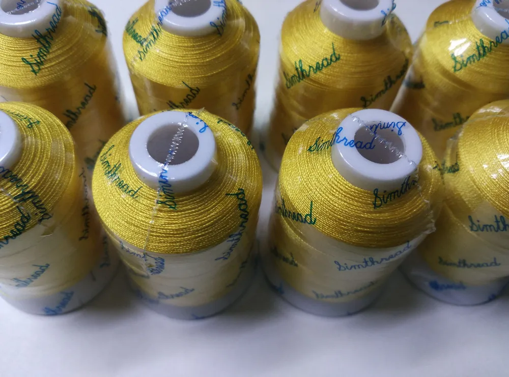 6 or 10 cones same/different color Brother colors or Simthread polyester embroidery machine thread 1000 meters cone