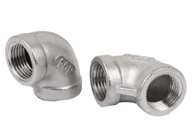 Stainless Steel 90 Degree Elbow Fitting Pipe Connector 1/2BSP Female Thread 2pcs