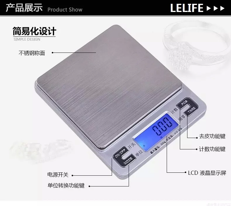 New High Accuracy 3000g x 0.1g Electronic Digital Jewelry Scales Weighing Portable Kitchen Balances Scales