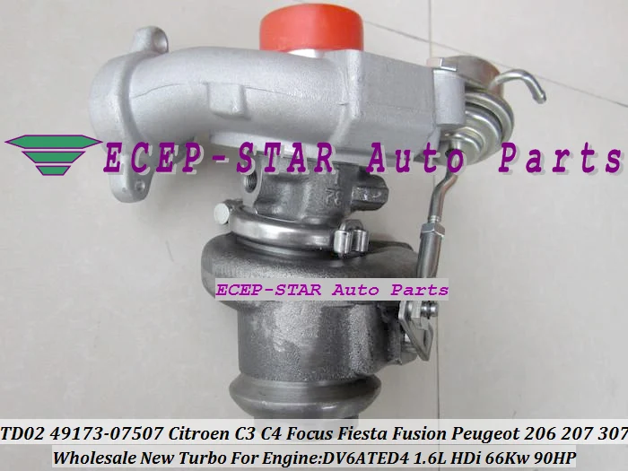 Free Ship TD025 49173-07505 49173-07503 49173-07502 Turbo For FORD For Focus Fiesta C-MAX 207 307 For Citroen C3 C4 1.6L HDi