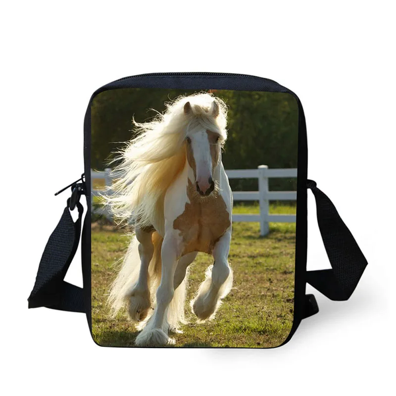 High quality 3d print Animal horse pattern adult and children's messenger bag shoulder bag diagonal package bag purse hot