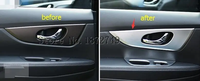 For Nissan Qashqai 2014 2015 ABS Inner Handle Bowel Cover Trim 4pcs / set