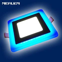 5W 9W 16W 24W Square LED Ceiling Recessed Panel Light,MERUEM 3 Model Downlight Blue+White 2 colors Home Decoration Lamp AC85-265