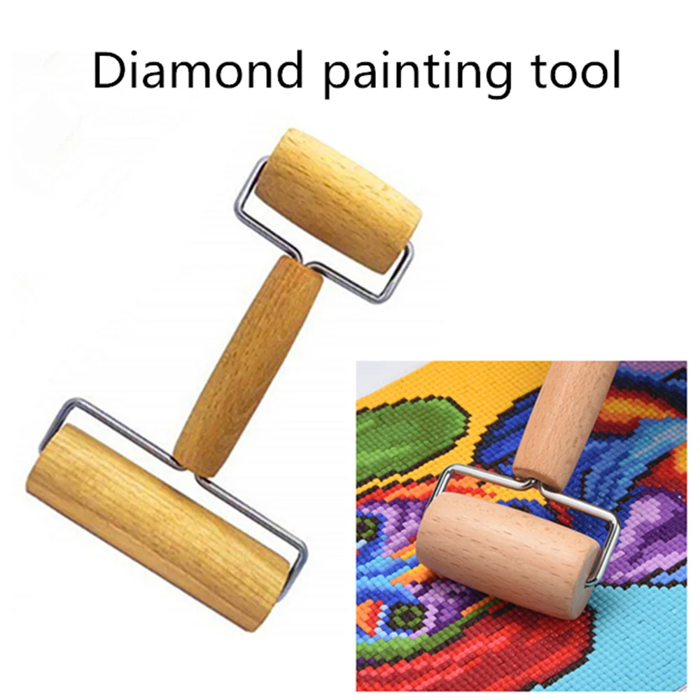 DIY 5D Diamond Painting Mosaic Tool Wooden Roller Diamond Painting Resin Drilling Wheel Adhesive Kit Accessories