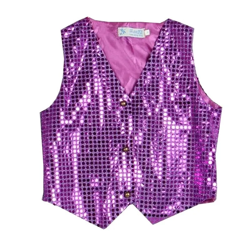 Songyuexia Children Shining Clothes Boys Choir Students Performance Costumes Kids Hip-hop Jazz Dance Sequined Vest Stage Dance