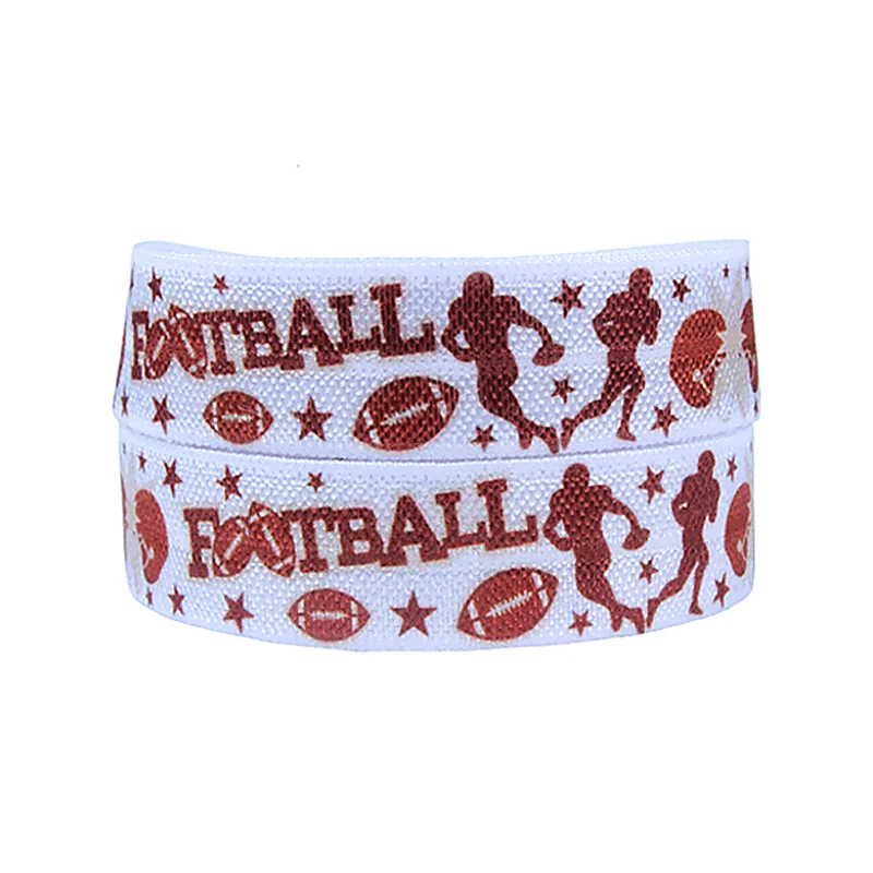 

FLRA ElasticFLORA RIBBONS wholesale American football printing fold over elastic