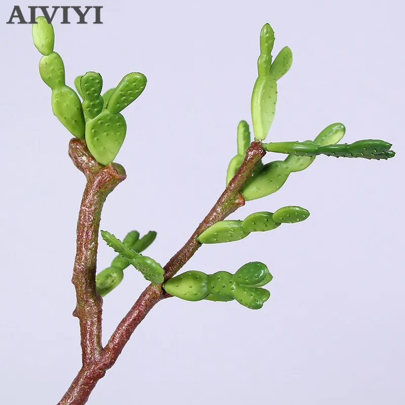 Artificial Mini 11 Head Cactus Plastic Plants Craft Floristry Room Decor Home Garden Family Office Decoration Ivy Branches Gift