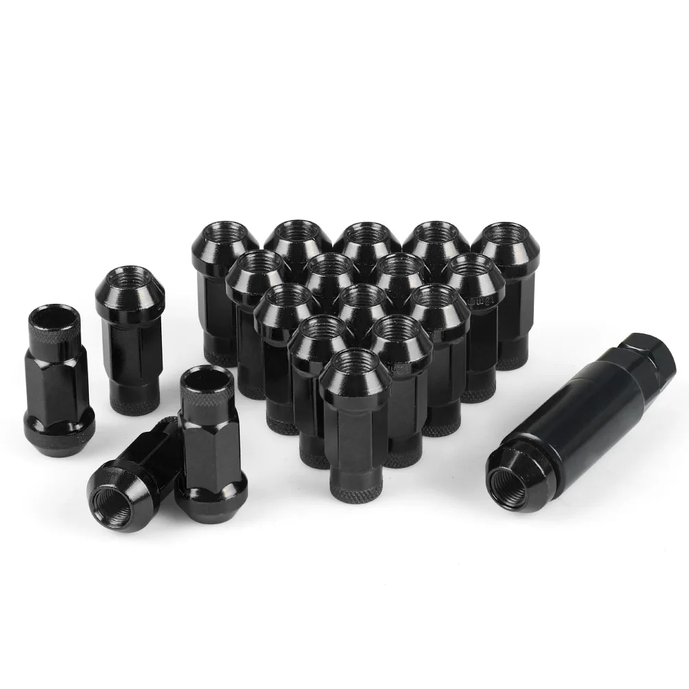 M12x1.5/M12x1.25 Wheel Lug Nuts Iron Racing Lug Nuts 20pcs 47mm Lock Racing Lug Nuts Wheel Screw Nuts