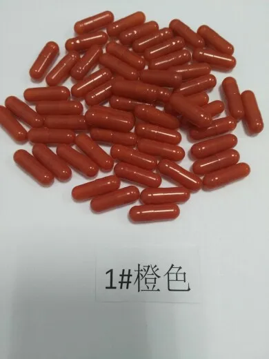 Joined 10000pcs Size 1 Orange Color HPMC Vegetable Capsule, 1# Closed Orange Vegetarian  Capsule ,  Veggie Empty Capsule