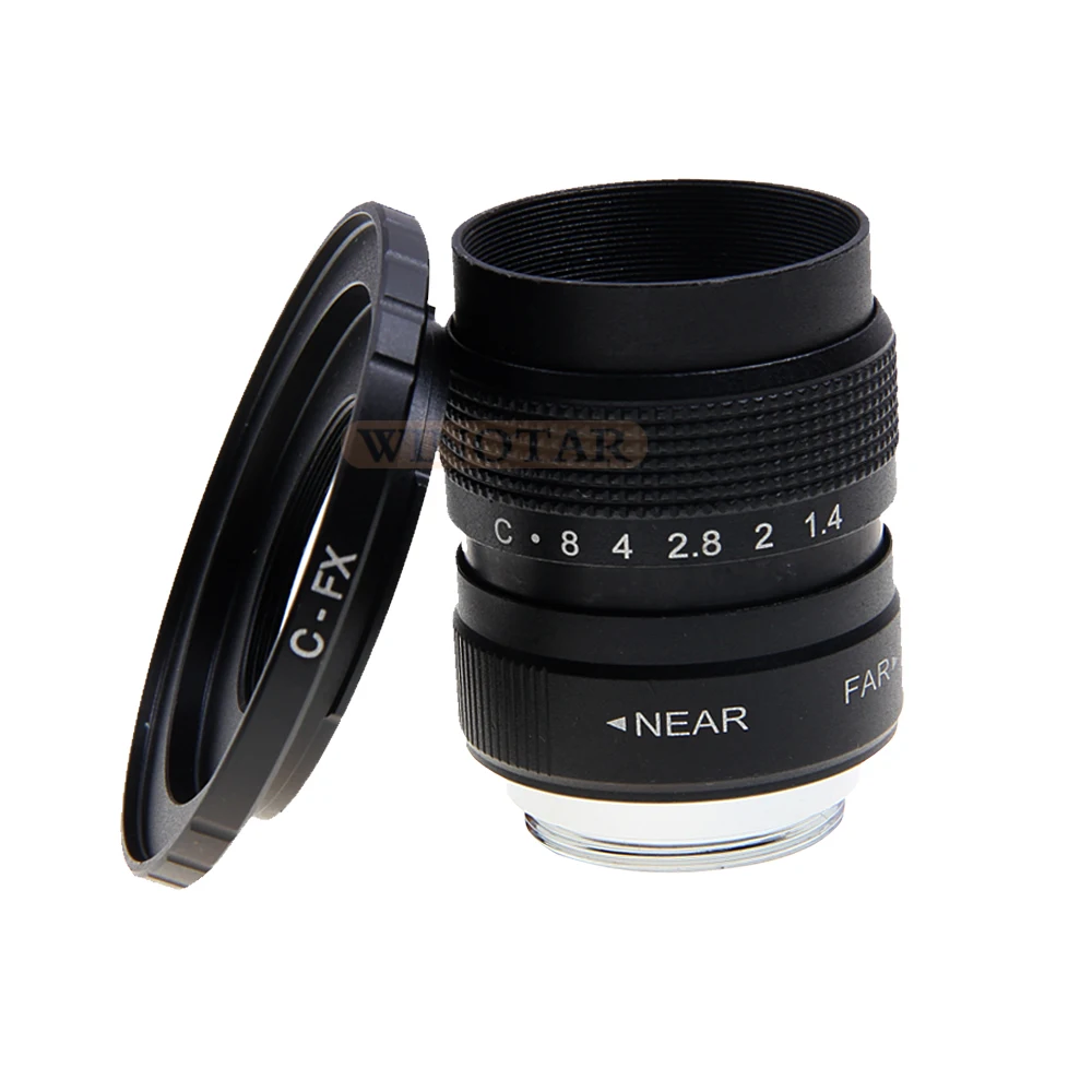 25 มม.F1.4 กล้องวงจรปิดทีวีเลนส์ภาพยนตร์ + C Mount สําหรับ Fuji Fujifilm X-H2 X-H2 X-A2 X-A1 X-T1 X-T2 X-T10 X-E1 X-E2 X-1M X-Pro1 X-Pro2 X-MOUNT