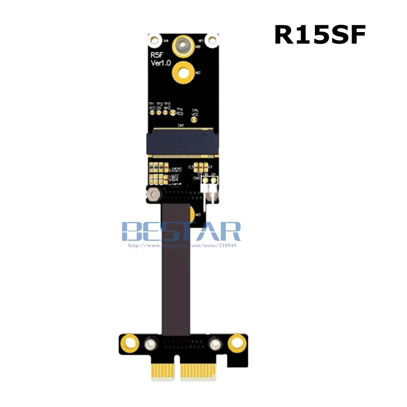 

Riser x1 PCIe PCI-e 1x To M.2 A.E. Key A+E WiFi WAN NGFF Adapter Card Extender Ribbon Cable 5cm - 1m 1ft Gen3.0 8Gbps