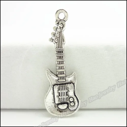 

50 pcs Vintage Charms Guitar Pendant Antique silver Fit Bracelets Necklace DIY Metal Jewelry Making