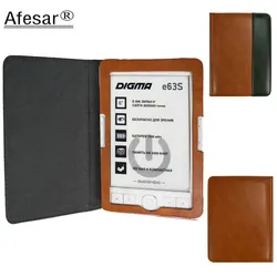 Afesar Flip Cover For Digma E63s E63sdg eReader Leather Book Case Magnetic Clasp Flip Good Fit R63s R63sdg Ebook Pouch Capa Skin