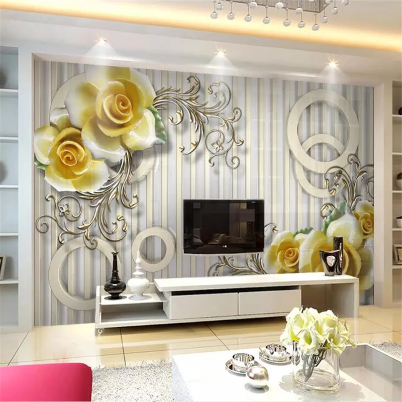 wellyu papel de parede Custom wallpaper Rich flower opened 3D solid background wall papel tapiz para pared photo wallpaper