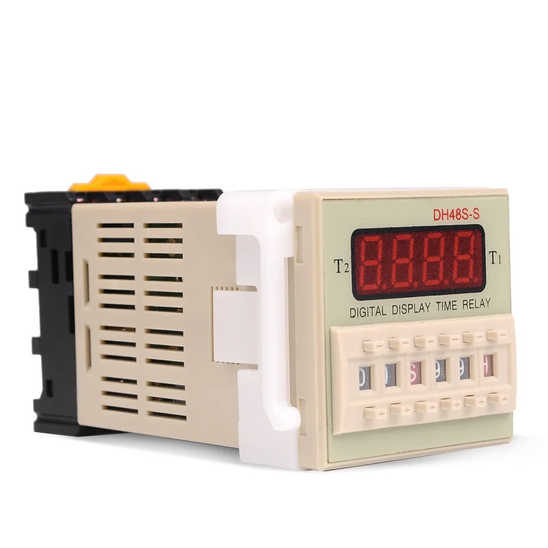 DH48S-S Repeat ON & OFF Cycle Timer Delay SPDT Control Digital Time Relay 8Pins with Socket Base DH48S AC 220V 110V DC 24V 12V