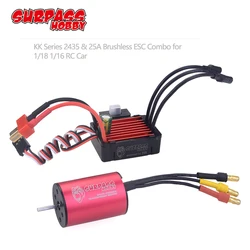 SURPASS HOBBY 2435 Combo 2435 3300KV 4500KV 4800KV 6100KV Motore Brushless con 25A ESC per 1:16 1:18 RC Buggy Drift Auto da corsa