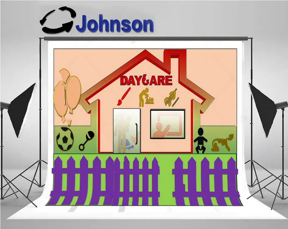 

Cottage Football Balloon Fence Sports Guitar Daycare backdrop Computer print children kids background