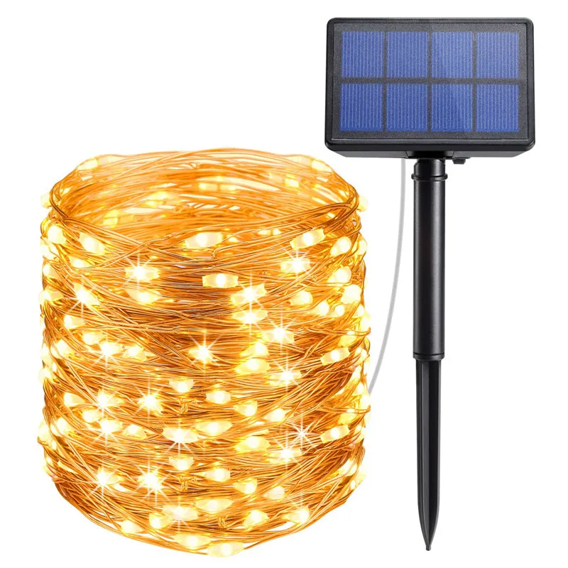 LED Solar String Fairy Light 12 M 100 LEDS 22 M 200 LEDS Premium Kwaliteit Waterdichte Solar Power Warm Wit voor Tuin Decoratie