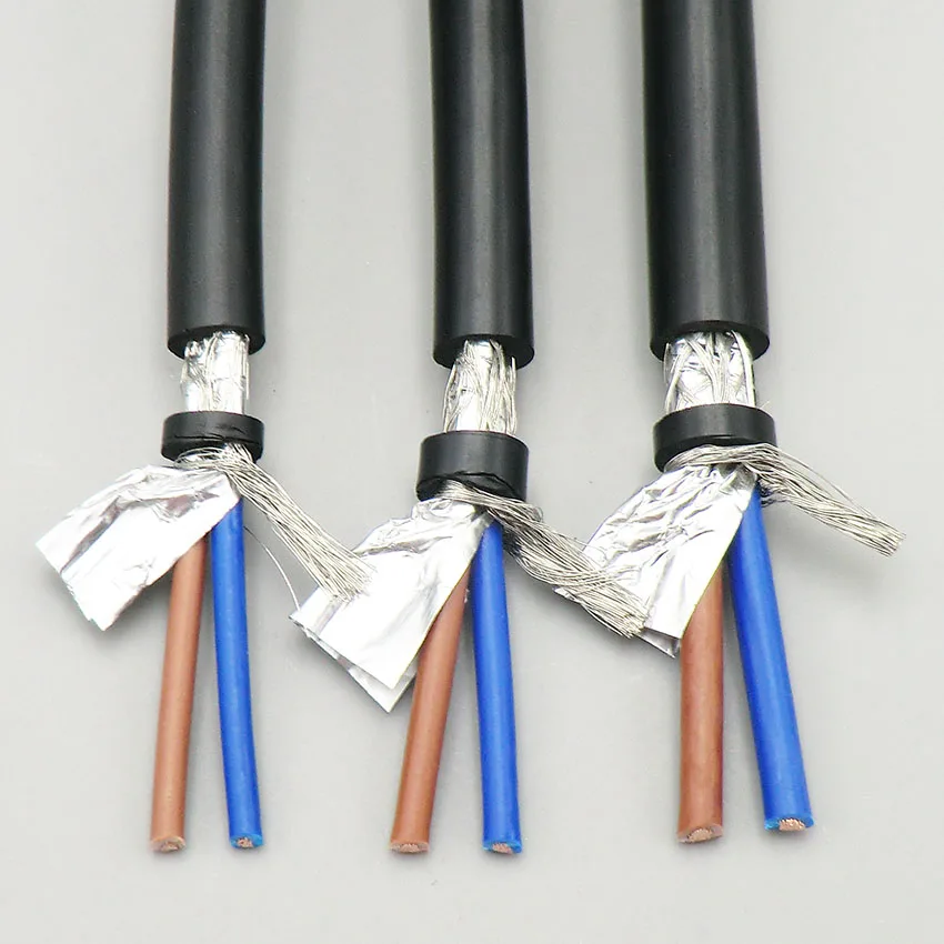 Shielded Wire Sheath Cable 2, 3, 4 Core 0.75mm² with Pure Oxygen Free Copper Double Shield Signal Control Wire RVVP