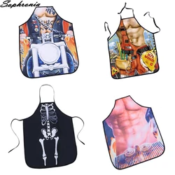 Funny Apron Motorcycle Tool Kitchen Aprons For Dinner Party Baking Woman And Man BBQ Party Cartoon Apron Delantal Cocina CWQ017