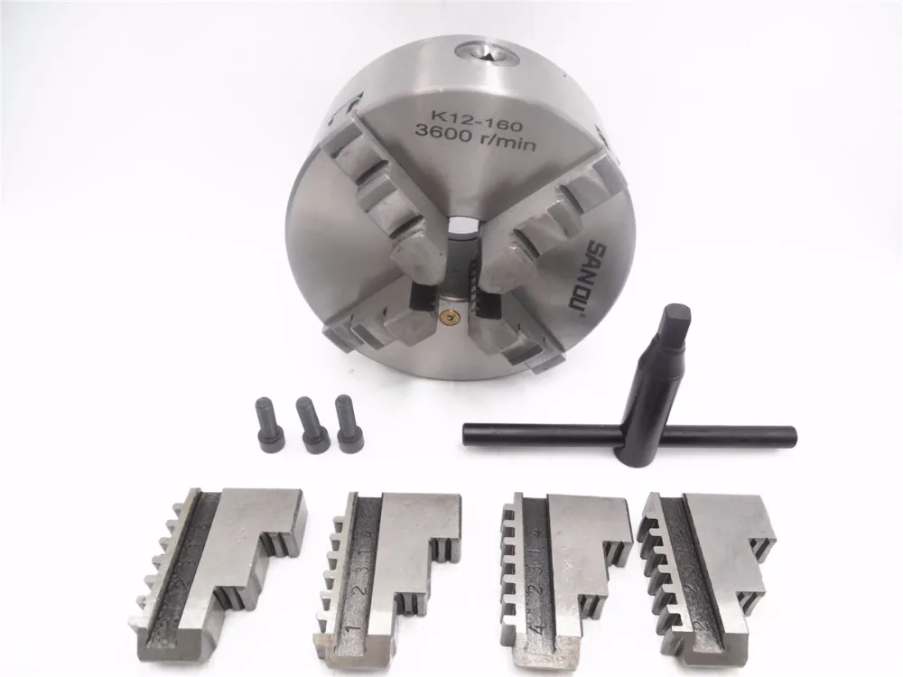 

6 Inch 4 Jaw LATHE Chuck CNC Self-Centering Chuck K12-160 K12 160 Hardened Steel for Drilling Milling Machine