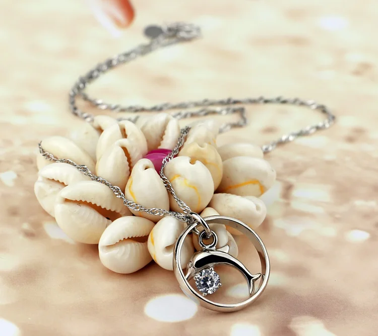 Collar con colgante de delfín de Plata de Ley 925 para mujer, cadena de clavícula a la moda, accesorio de joyería delicado para uso diario