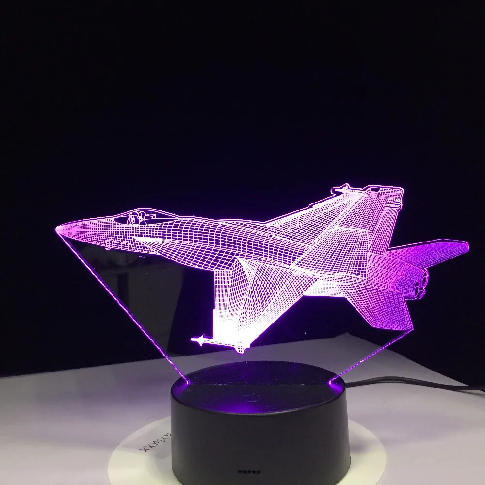 F/A-18 F16 Fighting Plane 3D Lamp light Fighter Jet Kit Remote Switch Small Night Light Colored lights Bedroom Table Lamp