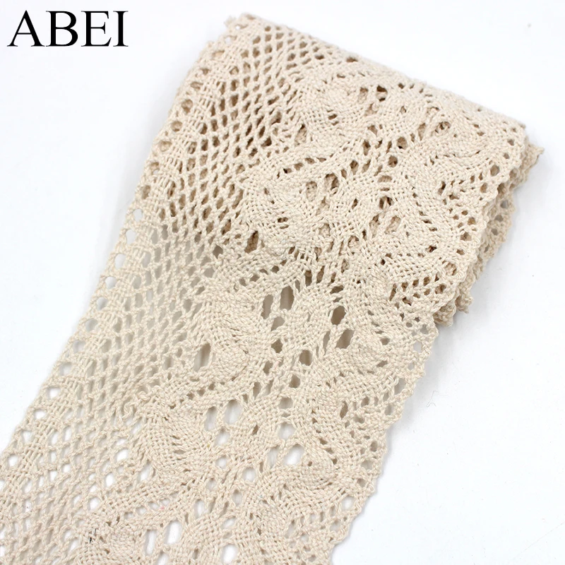 2yards/lot 10cm Beige Cotton Natural Lace Trimming Handmade Sew Patchwork Garments Accessories Wedding Party Dress Crafts Ribbon